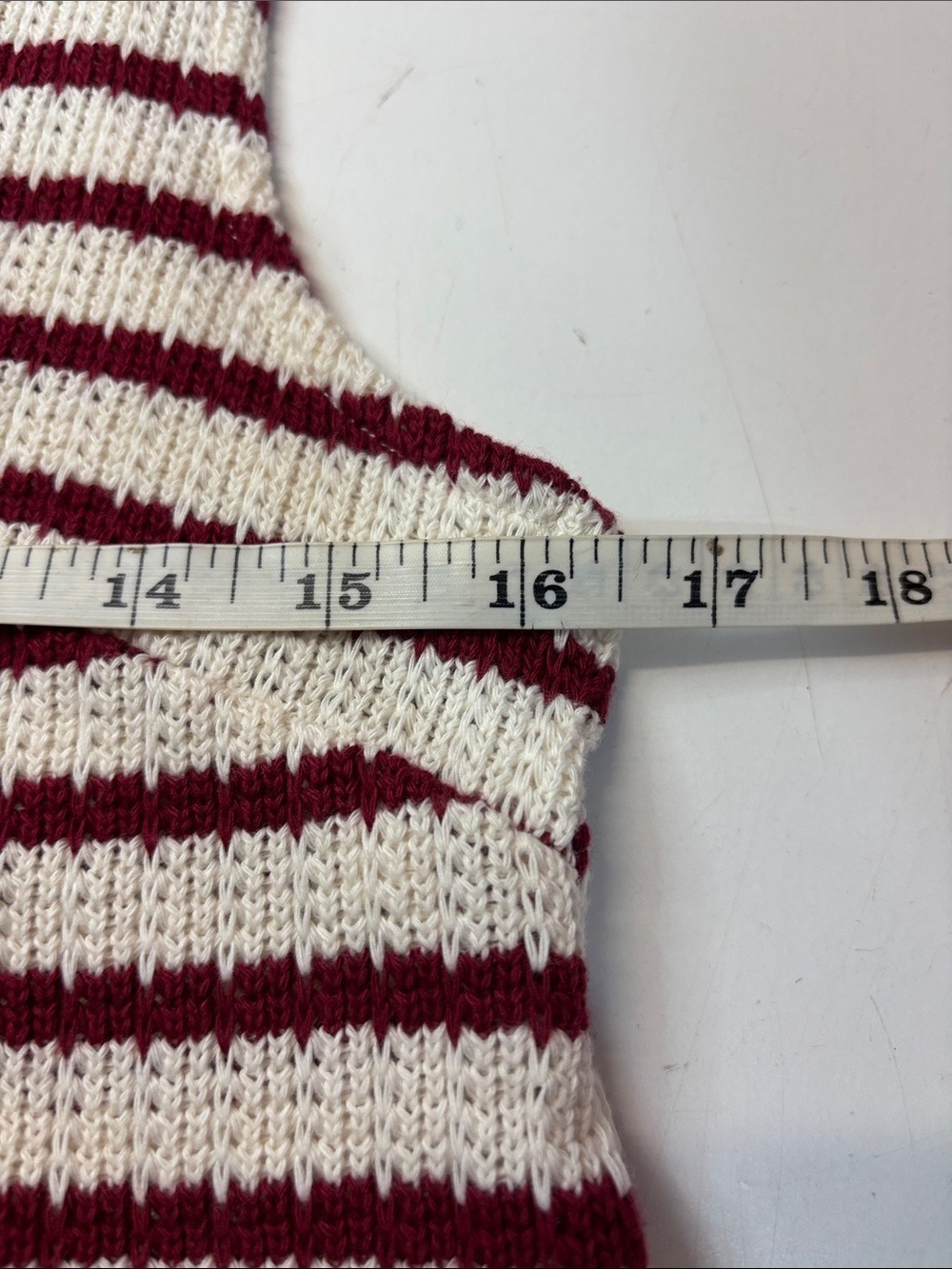 Reitman’s Knit Striped Crochet Button Front V-Neck Vest, size S - Picture 9 of 10